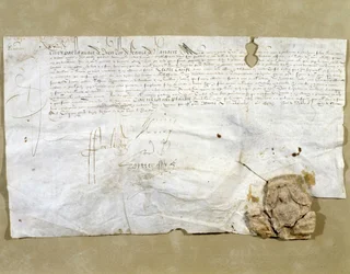 Brev undertecknat av Henri IV, som instiftade Dinan som presidial efter att staden återlämnats till honom
