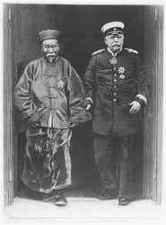 Li-Hung-Tchang på turné i Europa 1896 med Otto von Bismarck