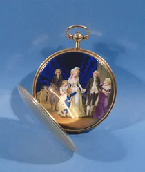 Medaljong med emalj av Louis XVI, Marie Antoinette och familj (emalj)