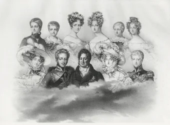 Louis-Philippe I och hans familj 1830 (gravyr)
