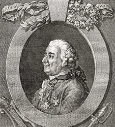 Louis-Élisabeth de la Vergne, comte de Tressan, 1705- 1783. Fransk soldat, läkare, vetenskapsman, medeltida och författare. Från Les Heures Libres publicerad 1908.