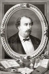 Louis Figuier, fransk vetenskapsman och författare, från Les Merveilles de la Science, pub.1870