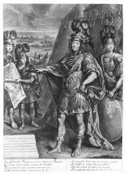 Ludvig XIV ger order om att befästa gränserna (gravyr)