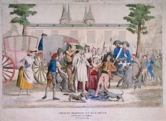 Ludvig XVI och hans familj ledde till templet
