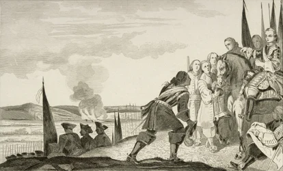 Ludvig XV (1710-74) vid slaget vid Fontenoi 1745, från 