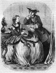 Louis XV och Madame de Pompadour, Jeanne Antoinette Poisson (1721-1764) (Marquise de Pompadour) - i "" Histoire de France"" av L.-P. Anquetil