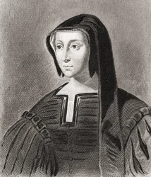 Louise av Savojen, hertiginna av Angoulême (1476-1531) och regent av Frankrike (etsning)
