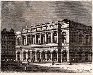 Lyon: Le Grand Theatre - gravyr i "La France illustree: geografi, historia, statistisk administration" av V.A. Malt-brunt. 1884