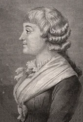 Madame Roland, graverad av Stephane Pannemaker (1847-1930) efter Rambert, från 