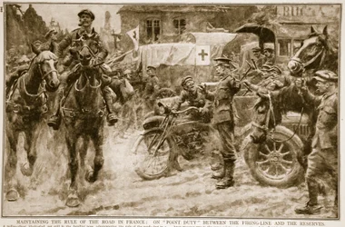 Att upprätthålla vägstyrningen i Frankrike: på punkttjänst mellan skjutlinjen och reservaten, 1914-19