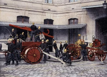 Allmänna manövrar för brandmännen i Paris - i "Album militaire"" - Brandmän