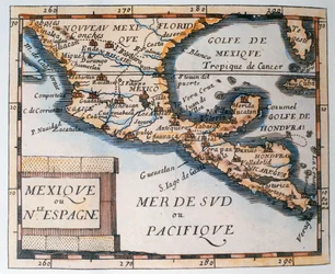 Karta över Mexiko eller Nya Spanien, 1625