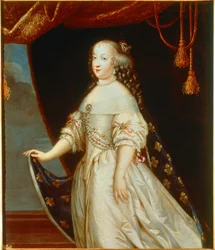 Maria Teresa av Österrike, drottning av Frankrike och hustru till kung Ludvig XIV (målning på duk)