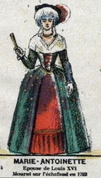Marie Antoinette (1755-1793), drottning av Frankrike. I "" Galeriede Kings and Queens of France och illustra karaktärer från 1643 till 1895"" Bild av epinal.