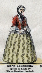 Marie Leszczynska (1703-1768), drottning av Frankrike, hustru till Ludvig XV. i "" Galeriede Kings and Queens of France och berömda karaktärer från 1643 till 1895"" Epinal bild.