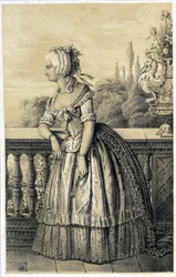 Marie Therese de Savoie Carignan (1749-1792), prinsessa av Lamballe - i "Historical Gallery of the French Revolution" "av Albert Maurin, ed. Paris 1843