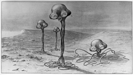 Marsianer, illustration ur „Världarnas krig“ av H. G. Wells (1866-1946)