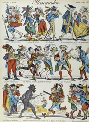 Maskerad: maskerade karikatyrfigurer - Bild av Epinal