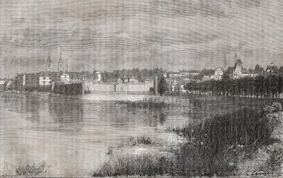 Melun - Ile-de-France - gravyr i "La France illustrée: geografi, historia, statistisk administration" av V.A. Malt-Brown. 1884