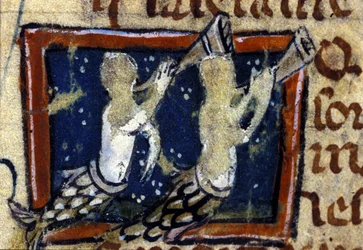 Sjöjungfrur representerade i ett franskt bestiarium från 1300-talet. Milano, Biblioteca Trivulziana.