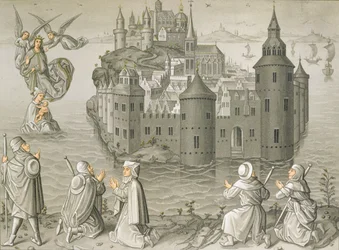 Mirakel av Jungfru Maria som räddar pilgrimer vid Mont Saint-Michel