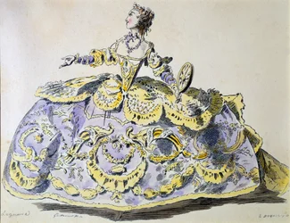 Miss Laguerre as Fortune, faksimil av A. Guillaumot fils (handkolorerad gravyr)