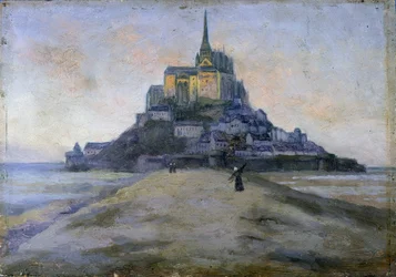 Mont Saint-Michel och passagen - anonym målning