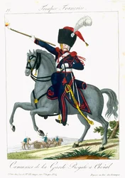 Mounted Cannonier of the Royal Guard, från Troupes Francaises, pub. hos Basset, Paris, ca 1790