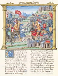 Ms.18 f.7v Slaget vid Montlhery under kriget i League of the Good Public, 14 juli 1465, från Philippe of Commines