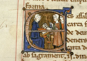 Ms.41 f.82v Betala skatter, från Livre Juratiore dAgen