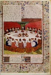 Fröken Fr. 112 f.5 Uppenbarelse av den heliga graal, från Queste del Saint Graal, c.1470