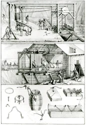 Ms 1064 fol.8 A Slate Quarry, från Descriptions des Arts et Metiers