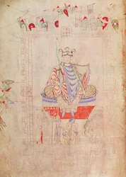 Ms. 1215 t.3 fol.13v Kung David i majestät i centrala Jerusalem, 1109