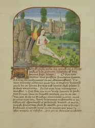 Ms 165 fol.31r Själen sitter vid en bäck, från l