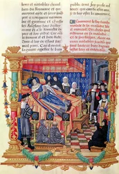 Ms 18 fol.208v Ludvig XI:s död (1461-83), från Memoires de Philippe de Commines, 1489-98