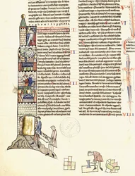 Ms 21 f.167v Konstruktion av ett torn
