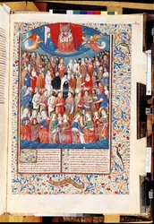 Ms 246 f.406r Paradise, från De Civitate Dei av St. Augustine of Hippo (354-430)