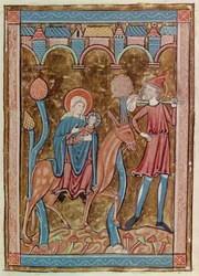 Ms 3016 fol.12 Flygningen till Egypten, från Psautier a l
