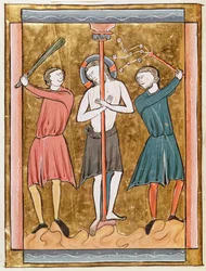 Ms 3016 fol.17v The Flagellation, från Psautier a l