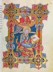 Ms 479 fol.33 St. Luke, från Evangelierna i Abbaye de Cysoing