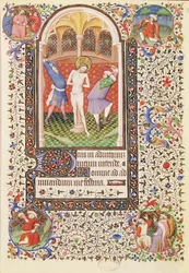 Ms 547 fol.13 Flagellation, från en timbok som användes av en kvinna från Poitiers