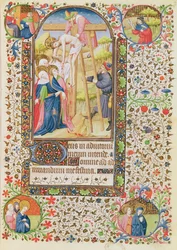 Ms 547 fol.32 Nedstigningen från korset, från en timbok som användes av en kvinna från Poitiers