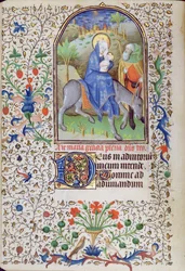 Ms 66 f.55v The Flight into Egypt, from a Book of Hours, Amiens