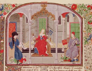 Ms 927 Fol.71v The Theory of Justice, from Ethics, Politics and Economics av Aristoteles (384-322 f.Kr.)