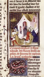 Fr 598 f.97 Prostituerade med klienter, från Des Claires et Nobles Femmes, av Giovanni Boccaccio (1313-75) c.1403