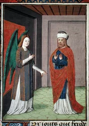 Ms Hunter 368 f.17v Angel, c.1460 (vellum)