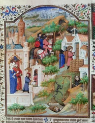 Ms Lat 17294 Fol.438 Scener från Saint Benedicts liv (c.480-c.550) från Breviary of the Duke of Bedford, c.1424-35