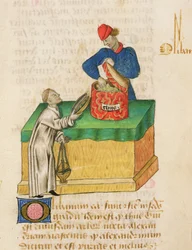 Ms Tractatus de Herbis av Dioscorides, fol.104r Rökelsesäljaren