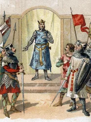 Min krona till den modiga fras som sades av Philippe Auguste den 27 juli 1214 till herrarna på tröskeln till striden om buviner.