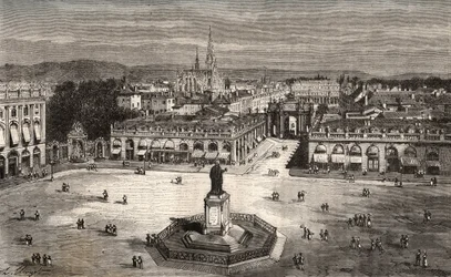 Nancy - Meurthe-et-Moselle - gravyr i "La France illustrée: geografi, historia, statistisk administration" av V.A. Malt-Brown. 1884